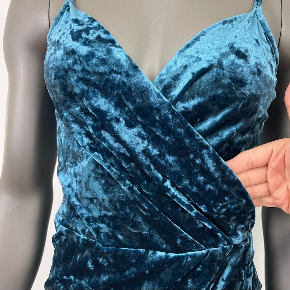 New Look Velvet Faux Wrap Dress Sz 8 Strappy Party Holiday Sexy - Picture 12 of 14